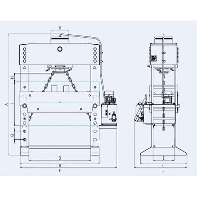 Hydraulische Werkstattpresse PREMIUM WPMEH 100/2-K